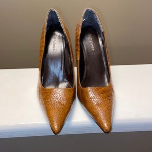 Cognac Reptile Print Heel